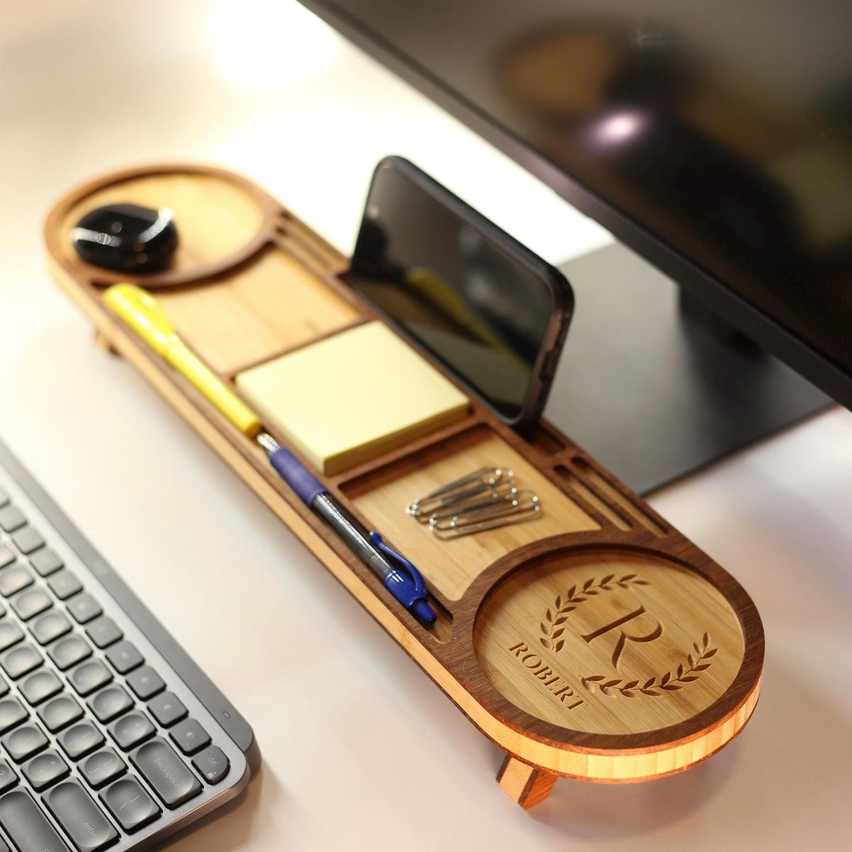 Corporate Gift: Bamboo Desk Organizer